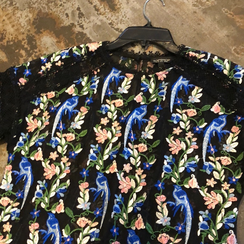 Top Shop Embroidered Blouse